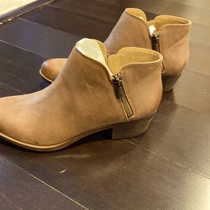 Brown leather booties never been worn